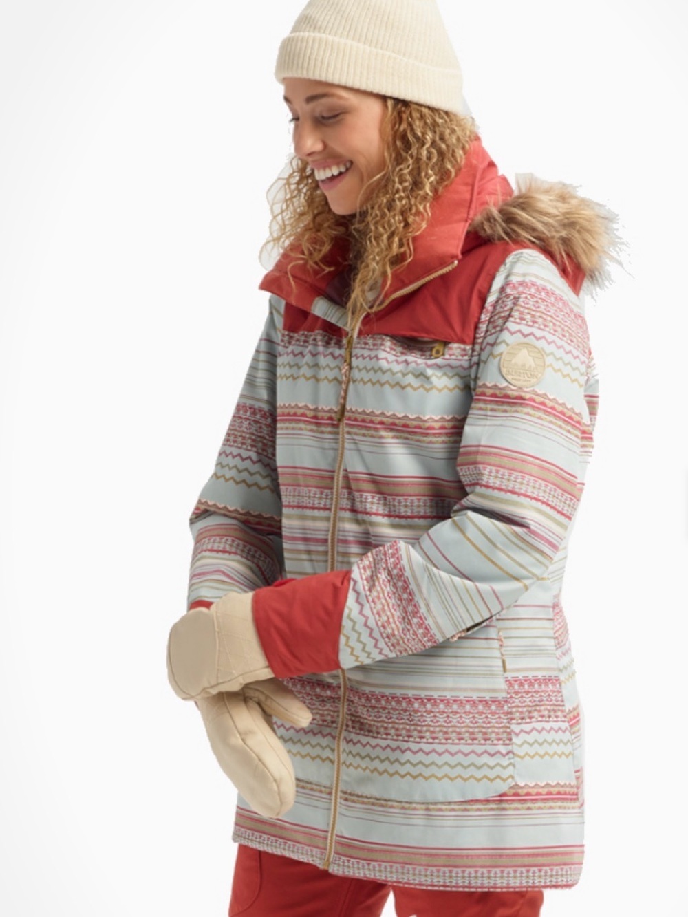 Burton Gore-Tex Kaylo Snowboard Ski Jacket Aqua Blue Gray Stripe